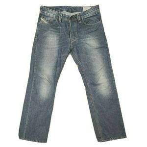 Diesel Men's Larkee Regular Straight Button Fly Blue Denim Jeans Size 32